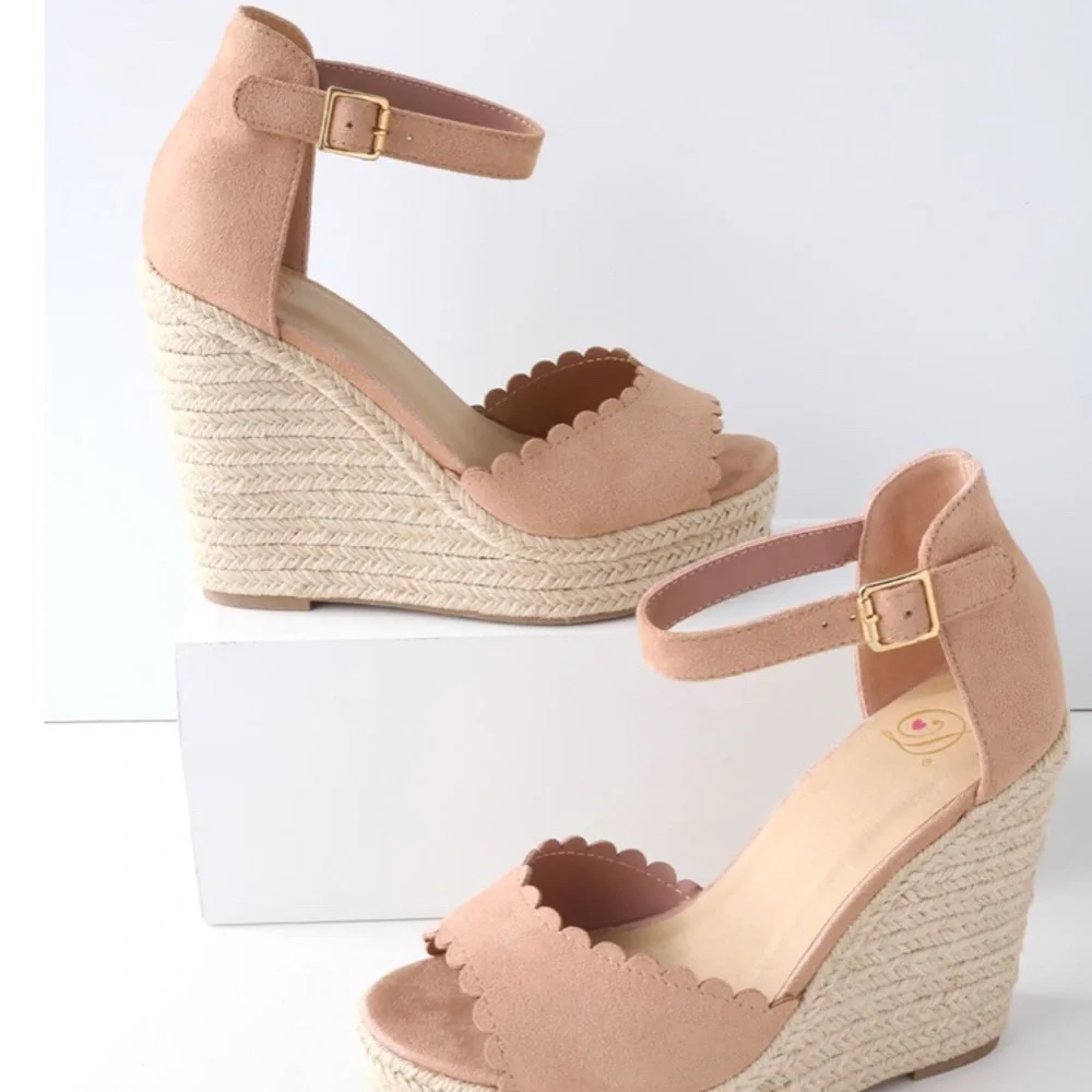 🔥Soleia Mauve Suede Espadrille Wedges!